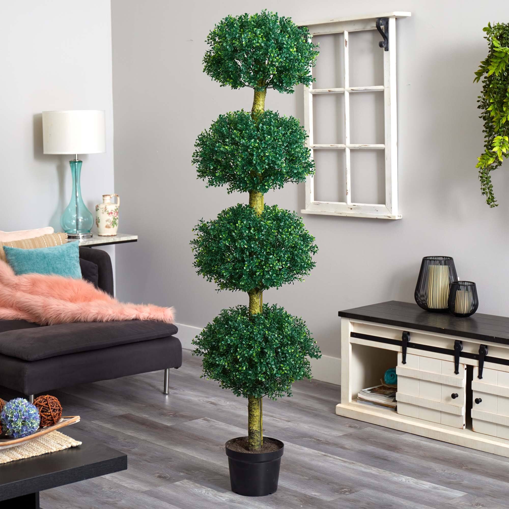 6ft. Potted 4 Tier Ball Boxwood Topiary Tree